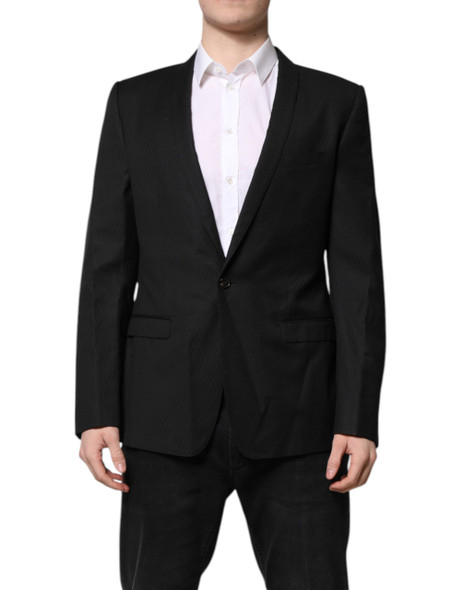 Dolce & Gabbana Black GOLD Single Breasted Suit Coat Blazer Dolce & Gabbana Black GOLD Single Breasted Suit Coat Blazer