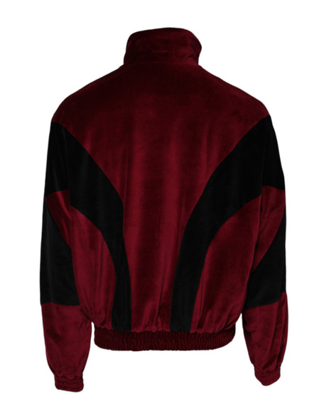 Red Black Cotton Logo FullZip Bomber Jacket Red Black Cotton Logo FullZip Bomber Jacket