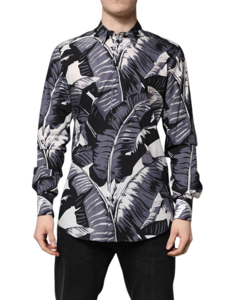 Multicolor GOLD Cotton Banana Leaf Print Shirt Multicolor GOLD Cotton Banana Leaf Print Shirt
