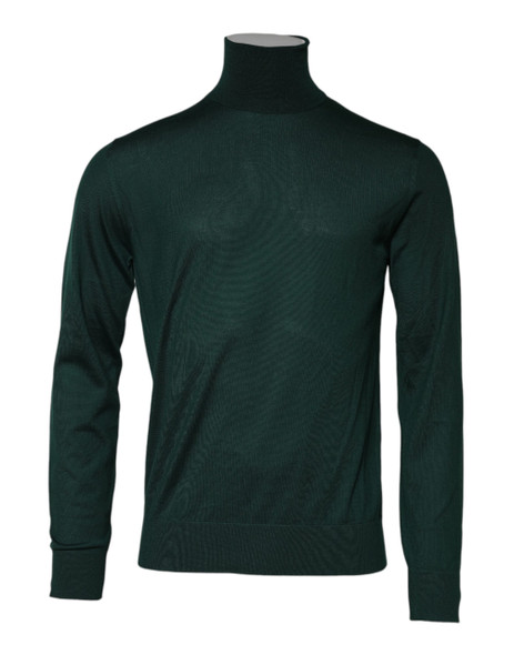 Dolce & Gabbana Green Cashmere Knitted Men Pullover Sweater Dolce & Gabbana Green Cashmere Knitted Men Pullover Sweater