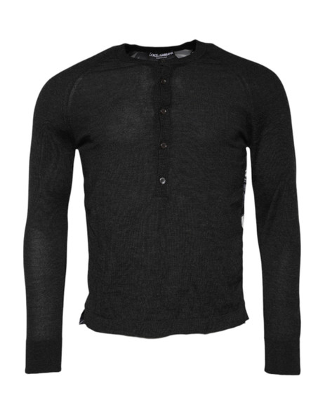 Dolce & Gabbana Black Printed Knitted Men Pullover Sweater Dolce & Gabbana Black Printed Knitted Men Pullover Sweater