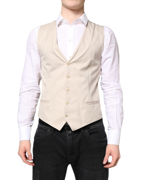 Dolce & Gabbana Beige Gray Dress Men Formal Waistcoat Vest Dolce & Gabbana Beige Gray Dress Men Formal Waistcoat Vest