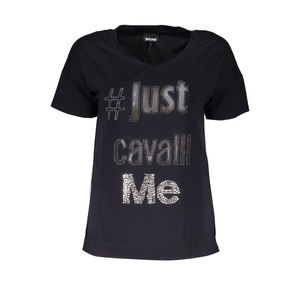 Just Cavalli Black Polyester Tops & T-Shirt Just Cavalli Black Polyester Tops & T-Shirt