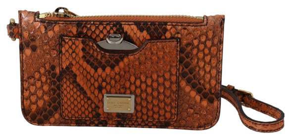 Dolce & Gabbana Brown Leather Coin Purse Wristlet Mirror AGNESE Wallet Dolce & Gabbana Brown Leather Coin Purse Wristlet Mirror AGNESE Wallet
