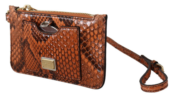 Dolce & Gabbana Brown Leather Coin Purse Wristlet Mirror AGNESE Wallet Dolce & Gabbana Brown Leather Coin Purse Wristlet Mirror AGNESE Wallet