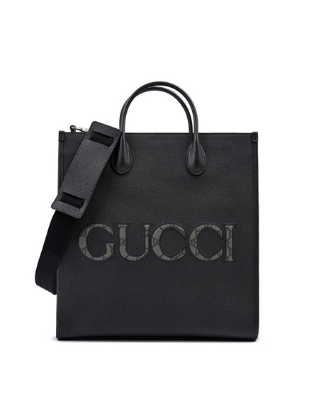 Gucci Black Leather Logo Medium Tote Bag Gucci Black Leather Logo Medium Tote Bag