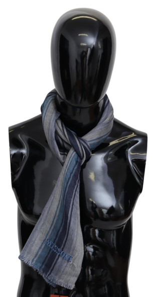 Multicolor Wool Striped Unisex Neck Wrap Shawl Multicolor Wool Striped Unisex Neck Wrap Shawl