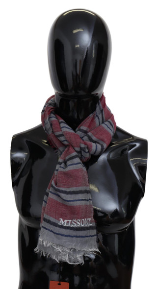 Multicolor Striped Wool Blend Unisex Neck Wrap Scarf Multicolor Striped Wool Blend Unisex Neck Wrap Scarf