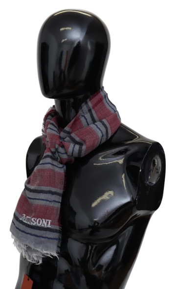 Multicolor Striped Wool Blend Unisex Neck Wrap Scarf Multicolor Striped Wool Blend Unisex Neck Wrap Scarf