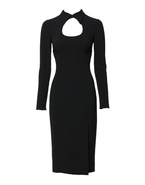Black Long Sleeves Bodycon Sheath Midi Dress Black Long Sleeves Bodycon Sheath Midi Dress