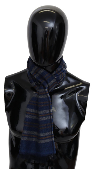Multicolor Wool Striped Unisex Neck Wrap Shawl MS1925 Multicolor Wool Striped Unisex Neck Wrap Shawl MS1925