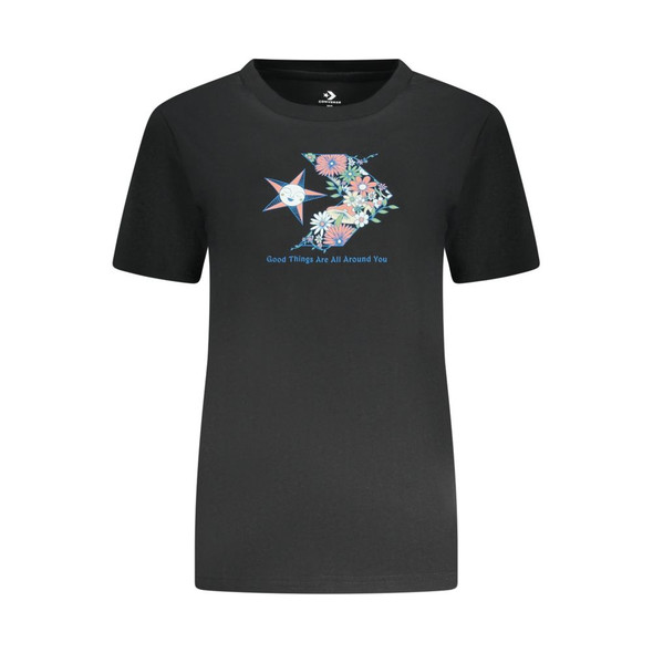 Black Cotton Women T-Shirt CO-38357 Black Cotton Women T-Shirt CO-38357