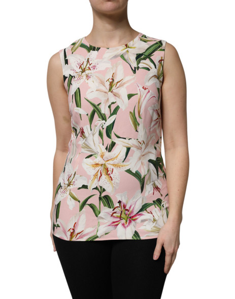 Multicolor Floral Print Round Neck Tank Top Multicolor Floral Print Round Neck Tank Top