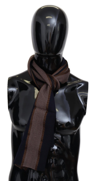 Brown Wool Striped Unisex Neck Wrap Shawl Scarf Brown Wool Striped Unisex Neck Wrap Shawl Scarf