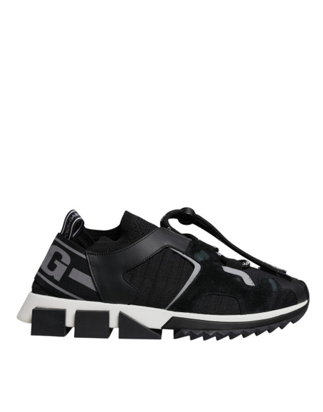 Dolce & Gabbana Black Mesh Sorrento Trekking Sneakers Shoes MV7153#4 Dolce & Gabbana Black Mesh Sorrento Trekking Sneakers Shoes MV7153#4