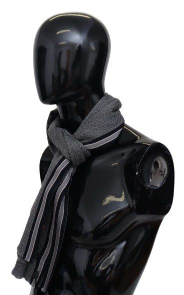Gray Stripes Pattern 100% Wool Unisex Neck Wrap Scarf Gray Stripes Pattern 100% Wool Unisex Neck Wrap Scarf