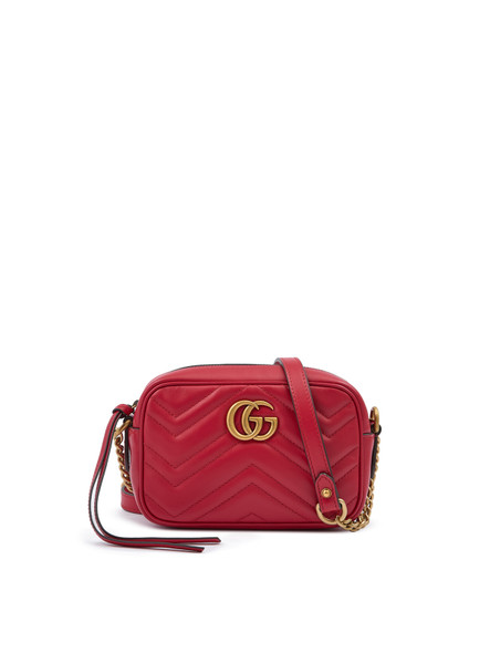 Gucci Red Leather GG Marmont Camera Bag Gucci Red Leather GG Marmont Camera Bag