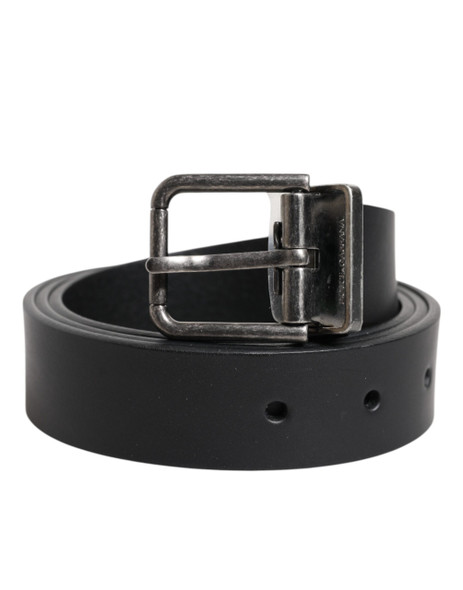 Black Classic Leather Metal Buckle Belt Black Classic Leather Metal Buckle Belt