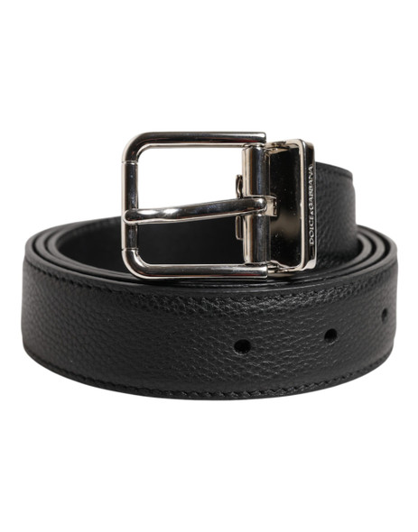 Dolce & Gabbana Black Calf Leather Classic Metal Buckle Belt BEL9441 Dolce & Gabbana Black Calf Leather Classic Metal Buckle Belt BEL9441