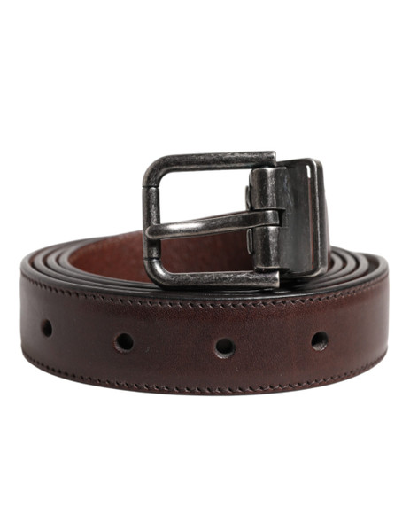 Dolce & Gabbana Brown Classic Calf Leather Metal Buckle Belt Dolce & Gabbana Brown Classic Calf Leather Metal Buckle Belt