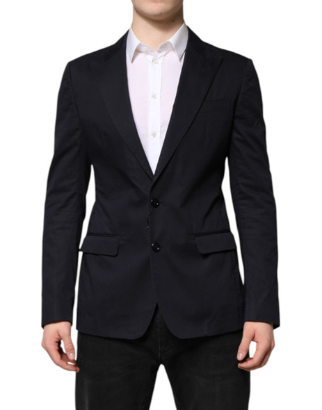 Dolce & Gabbana Dark Blue TAORMINA Cotton Blazer Suit Jacket Dolce & Gabbana Dark Blue TAORMINA Cotton Blazer Suit Jacket