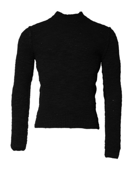 Dolce & Gabbana Black Wool Knit Crew Neck Pullover Sweater TSH90524 Dolce & Gabbana Black Wool Knit Crew Neck Pullover Sweater TSH90524