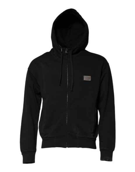 Black Logo Full Zip Hooded Men Sweatshirt Sweater Black Logo Full Zip Hooded Men Sweatshirt Sweater
