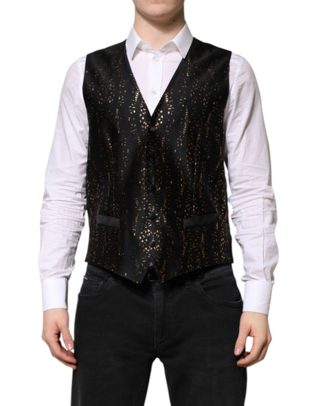 Black Lurex Dress Formal Men Waistcoat Vest Black Lurex Dress Formal Men Waistcoat Vest