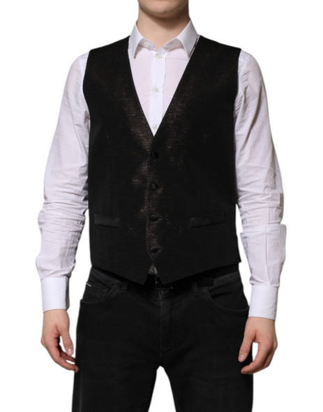 Dolce & Gabbana Dark Brown Dress Formal Men Waistcoat Vest Dolce & Gabbana Dark Brown Dress Formal Men Waistcoat Vest