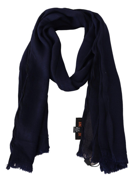 Blue Wool Knit Unisex Neck Wrap Scarf Blue Wool Knit Unisex Neck Wrap Scarf