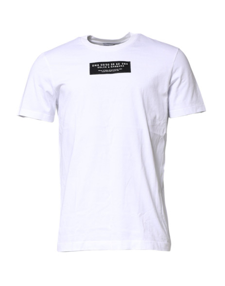White Cotton Logo Patch Crew Neck T-shirt White Cotton Logo Patch Crew Neck T-shirt