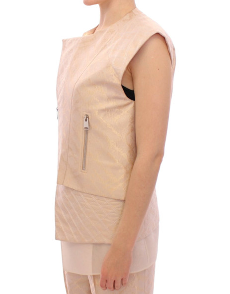 Beige brocade sleeveless jacket Beige brocade sleeveless jacket