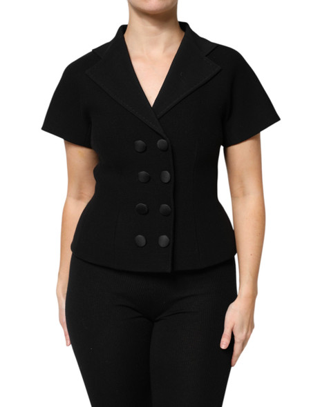 Dolce & Gabbana Black Wool Double Breasted Coat Jacket Dolce & Gabbana Black Wool Double Breasted Coat Jacket