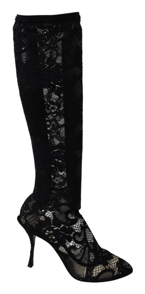 Dolce & Gabbana Black Taormina Lace Socks Boots Shoes Pumps Dolce & Gabbana Black Taormina Lace Socks Boots Shoes Pumps