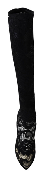 Dolce & Gabbana Black Taormina Lace Socks Boots Shoes Pumps Dolce & Gabbana Black Taormina Lace Socks Boots Shoes Pumps