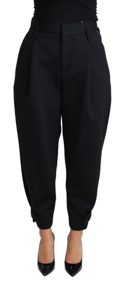 Dolce & Gabbana Black Cropped Dress High Waist Polyester Pants Dolce & Gabbana Black Cropped Dress High Waist Polyester Pants
