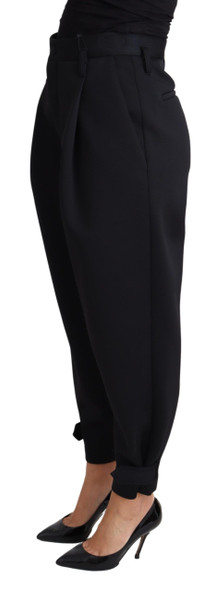 Dolce & Gabbana Black Cropped Dress High Waist Polyester Pants Dolce & Gabbana Black Cropped Dress High Waist Polyester Pants