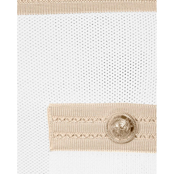 Balmain White Viscose Women Dress with Faux Gold Buttons Balmain White Viscose Women Dress with Faux Gold Buttons