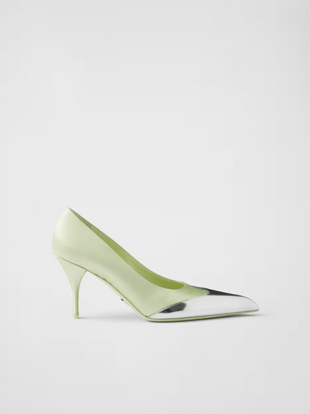 Satin And Metallic Leather Pumps Satin And Metallic Leather Pumps