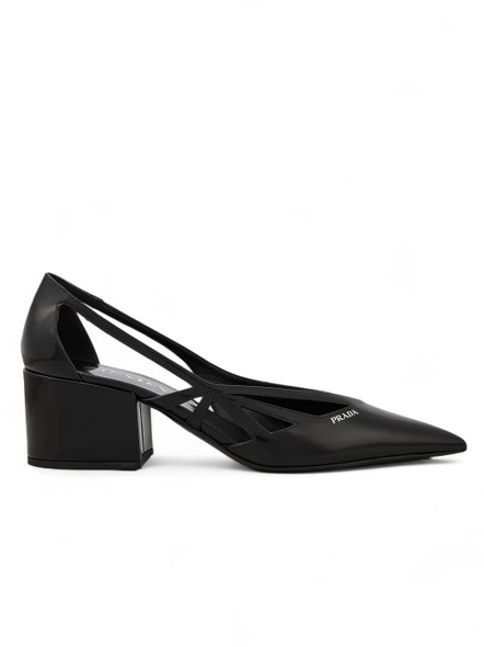 Black Leather Cut-Out Pumps 55 Black Leather Cut-Out Pumps 55