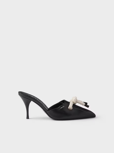 Prada Black Nappa Leather Rope Detail Sandals Prada Black Nappa Leather Rope Detail Sandals