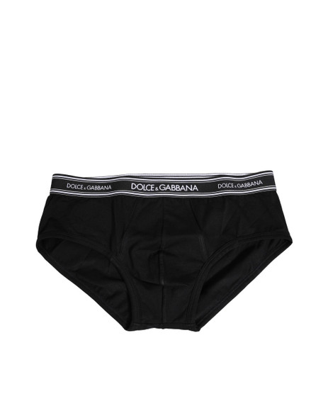 Black Cotton Stretch Logo Print Brief Underwear Black Cotton Stretch Logo Print Brief Underwear