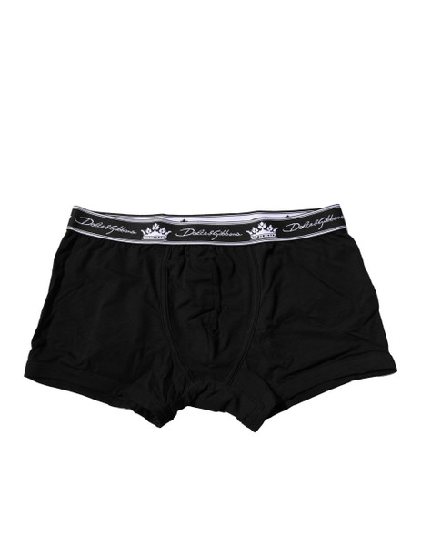 Dolce & Gabbana Black Cotton Stretch Regular Boxer Underwear BIK1278 Dolce & Gabbana Black Cotton Stretch Regular Boxer Underwear BIK1278