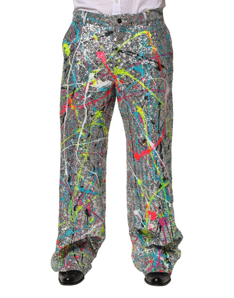 Dolce & Gabbana Multicolor Sequined Embellished Pants Dolce & Gabbana Multicolor Sequined Embellished Pants