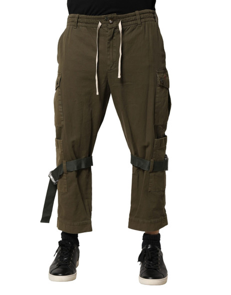 Dolce & Gabbana Brown Cotton Cargo Drawstring Pants Dolce & Gabbana Brown Cotton Cargo Drawstring Pants