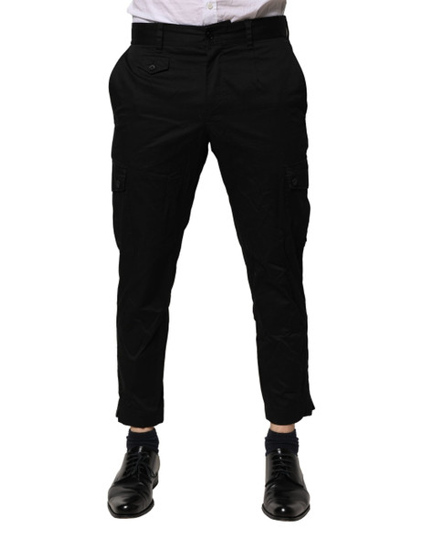 Dolce & Gabbana Black Cotton Dress Slim Formal Pants Dolce & Gabbana Black Cotton Dress Slim Formal Pants