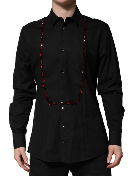 Black Crystal GOLD Formal Men Dress Shirt Black Crystal GOLD Formal Men Dress Shirt