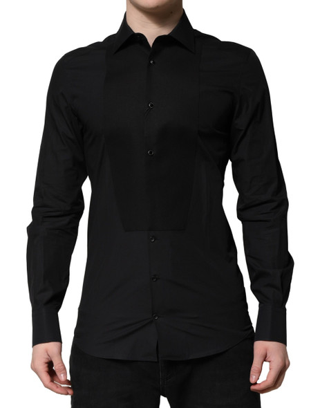Dolce & Gabbana Black GOLD Long Sleeves Dress Formal Shirt Dolce & Gabbana Black GOLD Long Sleeves Dress Formal Shirt
