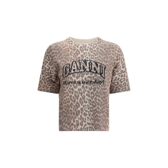 Ganni Leopard print short sleeve Sweater Ganni Leopard print short sleeve Sweater