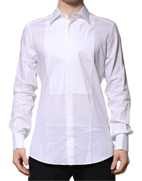 White Bib Cotton Poplin GOLD Men Formal Shirt White Bib Cotton Poplin GOLD Men Formal Shirt